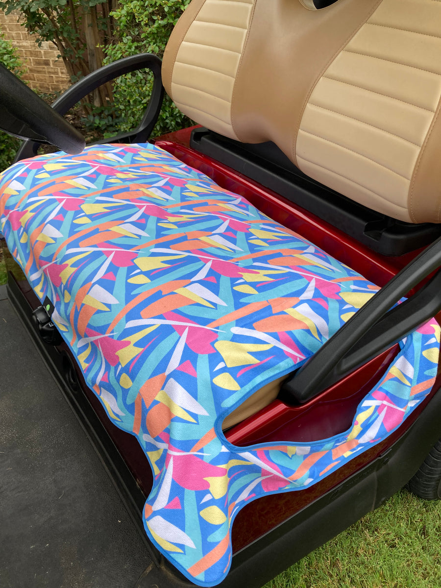 Pzuqiu Hippie Rose Butterfly Golf Seat Towel/Blanket Universal Fit Golf Cart/ClubCar  Seat Cushion Covers, Easy Install,Machine Washable 