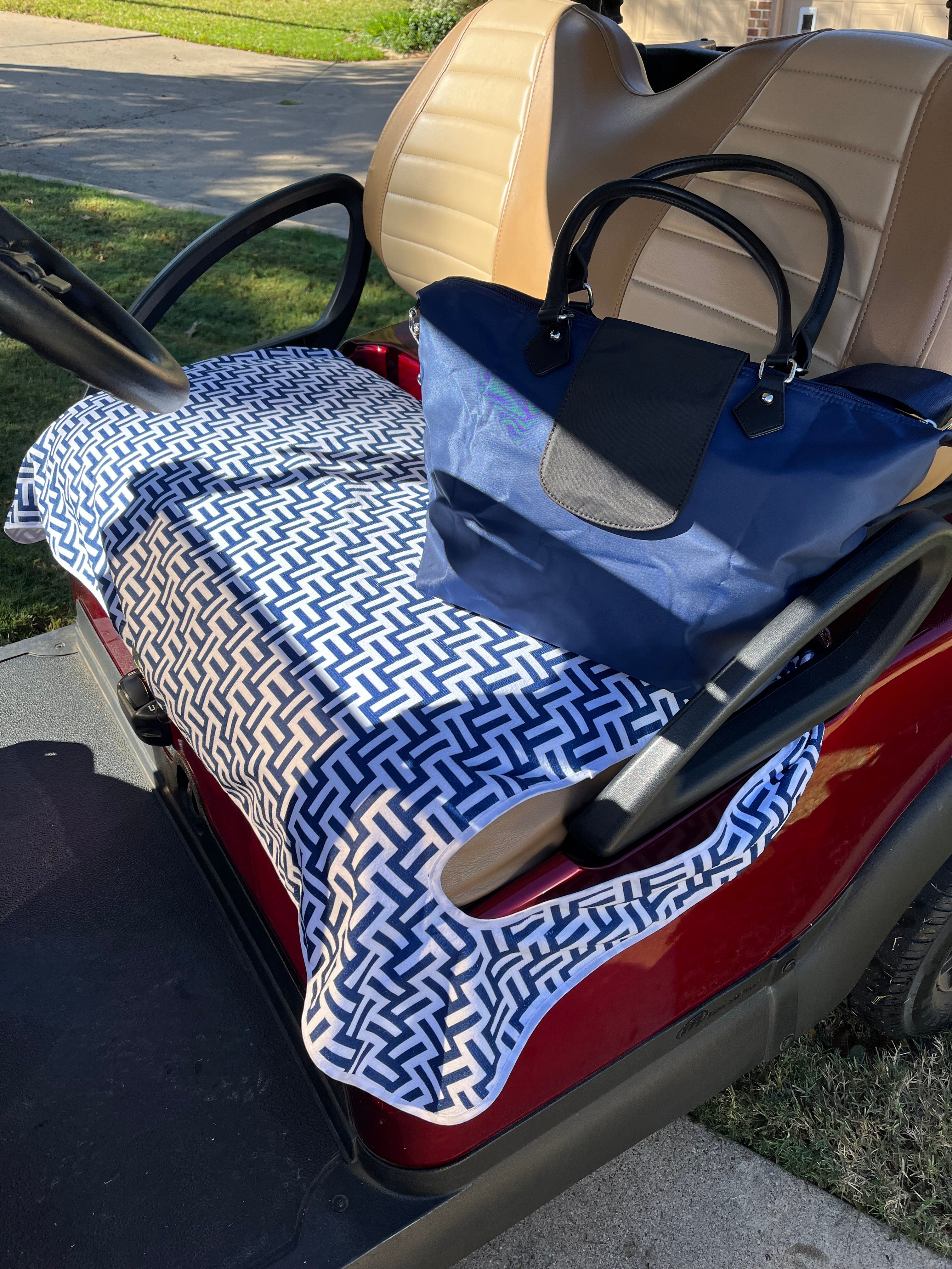 Golf Cart Seat Cover Geometric Navy