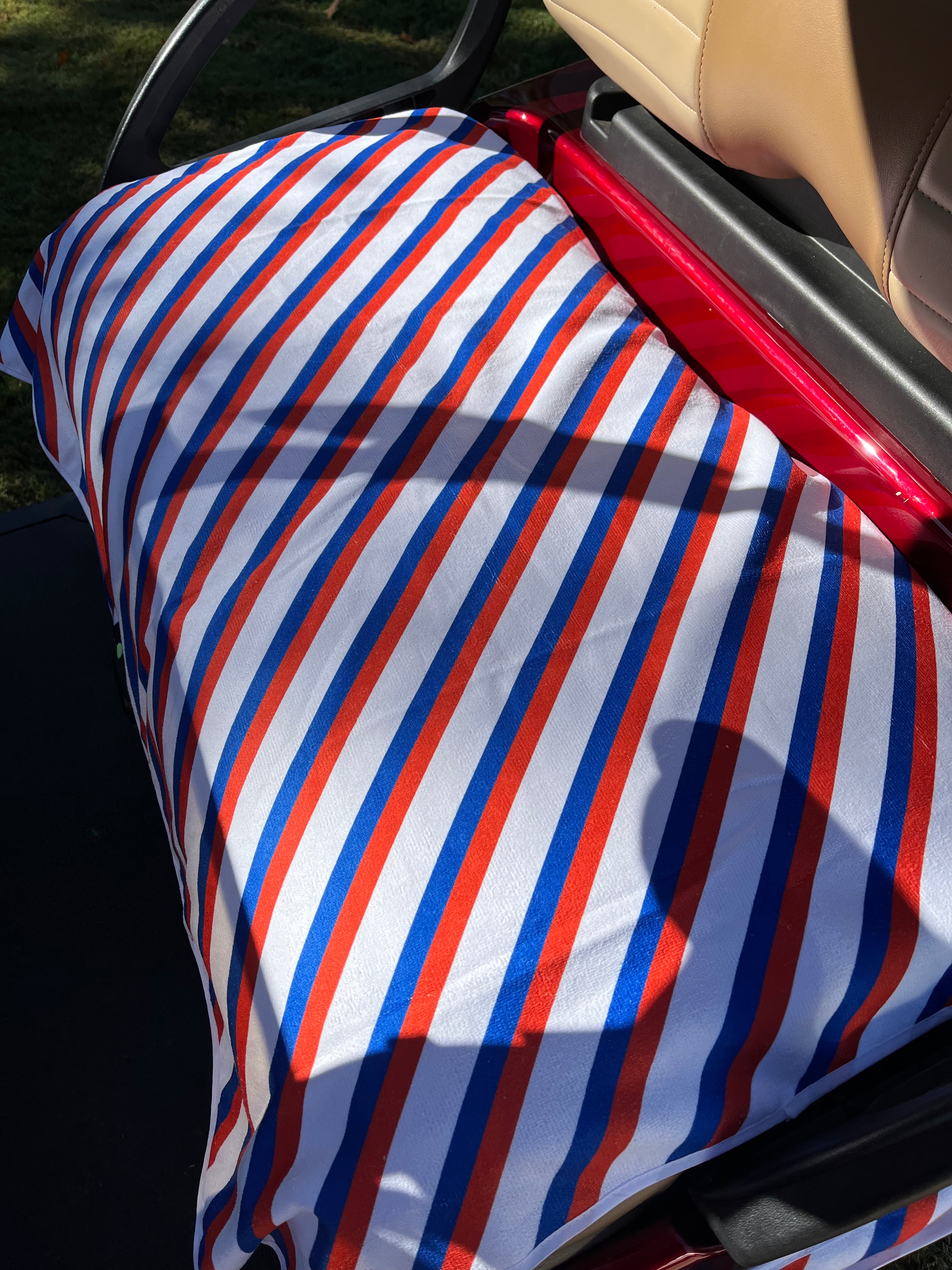 Golf Cart Seat Cover Stripe Royal Orange