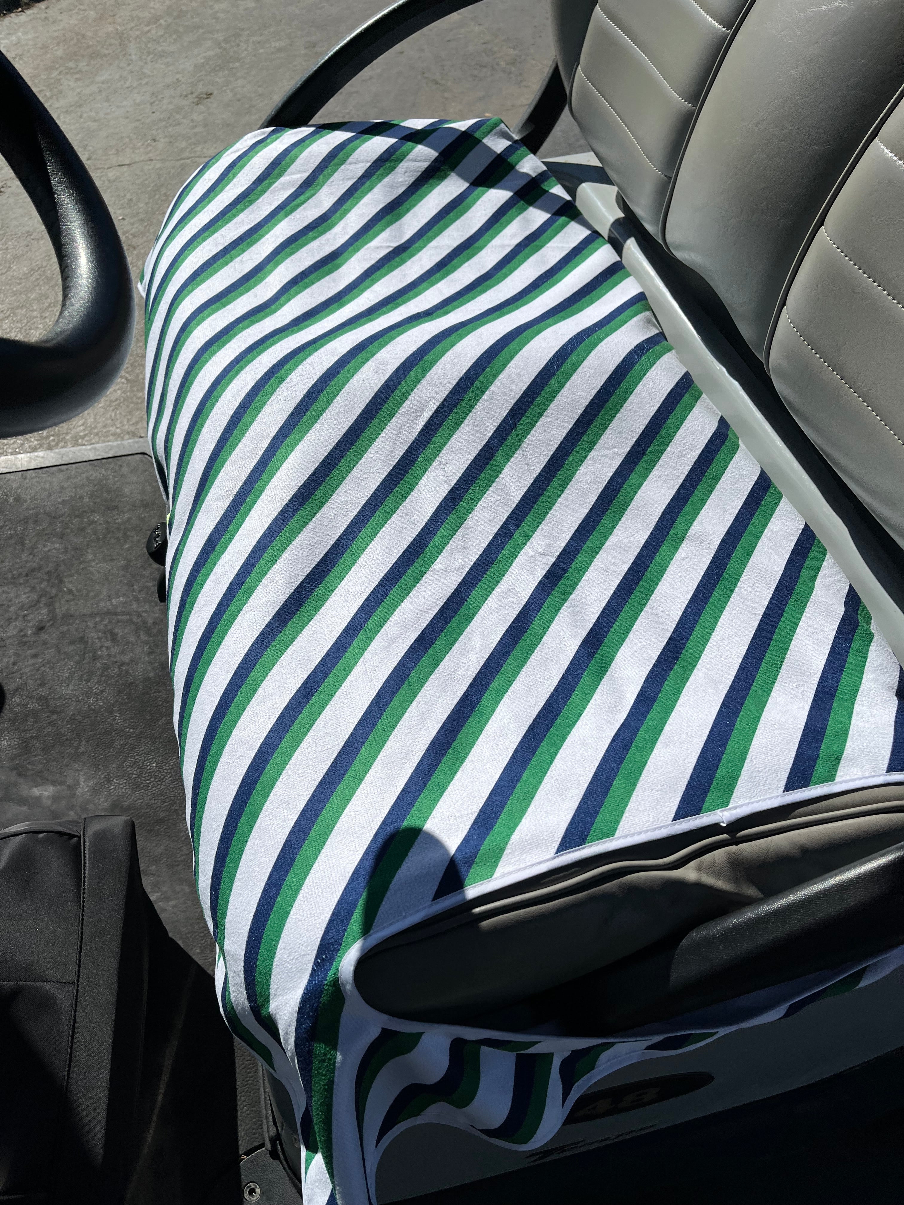 Golf Cart Seat Cover Stripe Navy Green