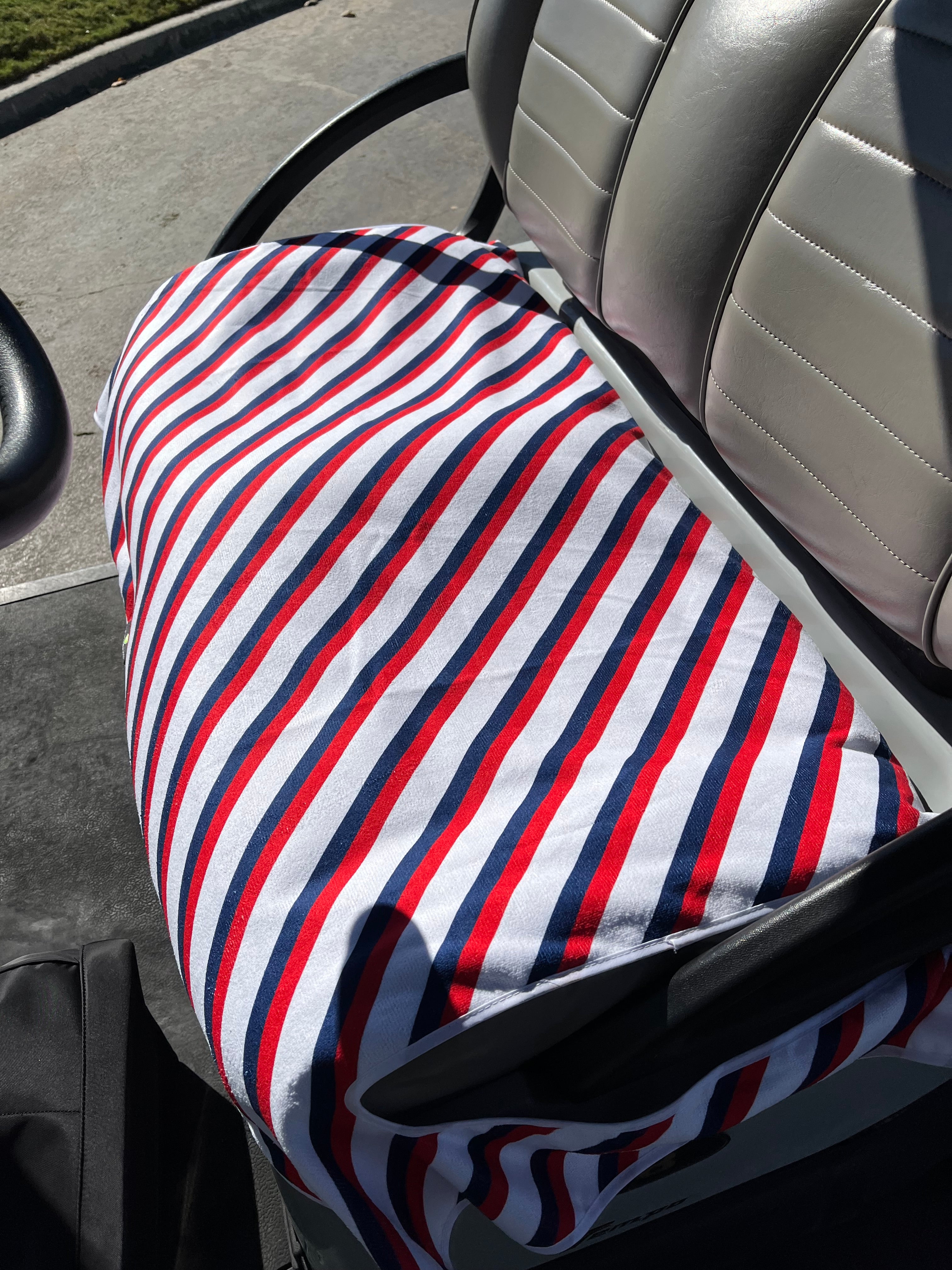 Golf Cart Seat Cover Stripe Red Navy