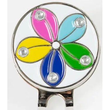 Golf Ball Marker Hat Clip Daisy Multi Color