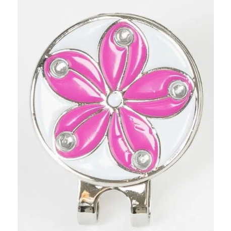 Golf Ball Marker Hat Clip Daisy Flower Pink